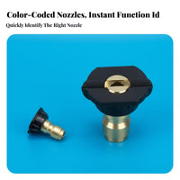 Color Coded 1/4 Inch Quick Connect Spray Nozzle Stainless Steel Construction Pressure Washer Nozzle Tip Long-Lasting for Car Washing