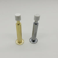 Solid Brass Floor Mounted Door Stop with Bumper for Home and Office