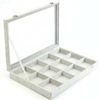 Transparent Clear Compartment Stackable Organizer Tray particle-resistantresistant Jewelry Box Insert for Crafters, Hobbyists, Display Case, Craft Table, vanity Top, Drawer