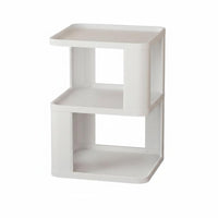 Modern Minimalist design C-Shaped Stand Multi-Functional C-Shaped Slide-Under Table Space-Saving Nightstand 2-Tier Storage for Apartment Dwellers, Homeowners, Remote Workers, Living Room, Bedroom, Small Spaces, Home Office