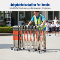 Stainless Steel Expandable Barrier, Mobile Folding Fence, Outdoor Isolation Guard for Kindergarten, Workshop, School, Construction