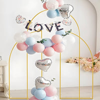 3 Pieces Indoor and Outdoor Use Gold Metal Wedding Arch Sturdy Gold Wedding Arch Easy to Assemble for Birthday Party