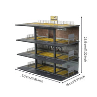 Parking Garage Diorama Die-Cast Model Car Display Steel-Frame Parking Garage Model for Collectors