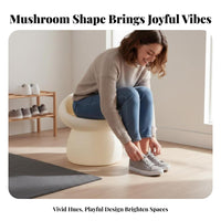 Housewarming Gift Mushroom-Shaped Stool Decorative Mushroom-Shaped Ottoman Creative Design Home Furnishing Multi-Functional for Homeowners, Students, Entryway, Living Room, Bedroom, reading corner