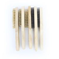 Industrial Wire Brush with Wooden Handle for Cleaning Rust and Polishing