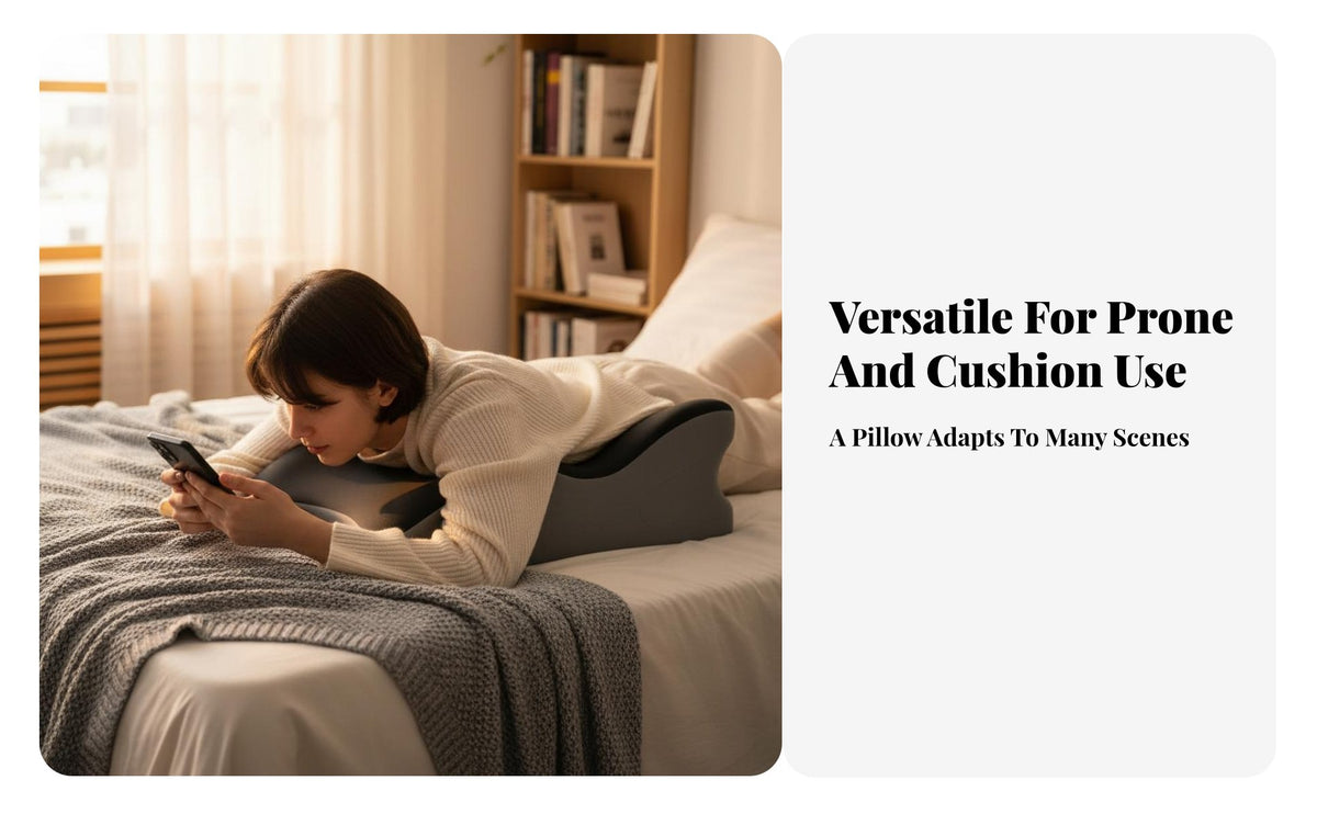Bed Pillow for Phone Use Breathable Material Ergonomic Stomach Sleeping Pillow Stomach Sleeping Support Pad for Sofa
