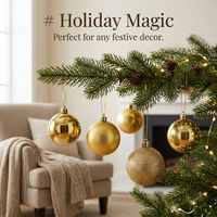 Christmas Tree Crystal Balls Ornaments, Electroplated Christmas Tree Ornaments Set, Christmas Baubles for Tree Decorations
