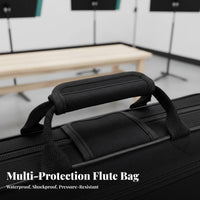 Flute Case Waterproof Flute Gig Bag Instrument Protection Crushproof Shockproof for Musicians, Travel, School