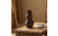 Wood Vase Geometric Wooden Vase Abstract Vessel for Shelf