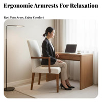 Removable and launderable Cover Upholstered Dining Chair sturdy Wood Frame Fabric Armchair With Armrests Indoor Furniture Minimalist Design for Homeowners, Students, Seniors, Office, Restaurant, Study Room, Bedroom