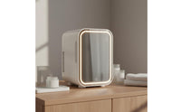 Hot and Cold Mode Cosmetic Refrigerator Removable Shelf Beauty Care Fridge Dual Power Mirror Door Mini Fridge Compact Size for Women, Car, Dressing Table, Bedroom, Office