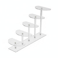 Multi-Tier Design Acrylic Display Riser Versatile Use Tiered Shelf Organizer Highly Transparent Clear Plastic Display Shelf Easy Assembly for Cabinet