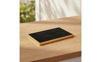Jewelry Tray with Mirror Frame PU Leather Jewelry Tray Low-Profile Organizer for Dressing Table