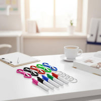 15 Pieces Foldable Scissors and Marker Pen Set Mini Marker and Scissors Keychain Kit Portable Cutting and Writing Tool Set for Nurses, Students, Teachers, Work, School