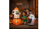 Inflatable Inflatable Pumpkin with Ghosts Self-Inflating Ghost with Pumpkin and Hat Bright Ghost with Hat Easy to Store for Yard