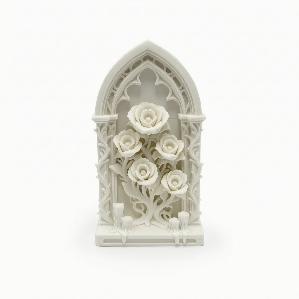 Plaque with Floral Relief Dark Fantasy Gothic Plaque for Goths, Dollhouse Hobbyists, Shelf Decor
