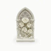 Plaque with Floral Relief Dark Fantasy Gothic Plaque for Goths, Dollhouse Hobbyists, Shelf Decor