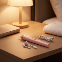 Electric Nail File USB Rechargeable Cordless Nail Drill Pen Efile Set Portable Manicure Grinder Low-Heat for Beginners, Travel