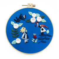 DIY Ribbon Embroidery Kit for Beginners - European Style Floral Patterns with Hoop