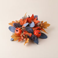 Candle Circlet Autumn Table Wreath Rustic for Mantel