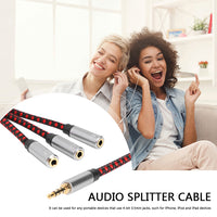 3.5mm Audio Headphone Splitter Cable 1 Female to 3 Female Extension Adapter
