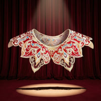 Traditional Embroidered Collar Layered Traditional Chinese Collar Elegant Neckline Trim Easy to Match for Cosplayers, Performers