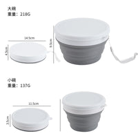 Portable Silicone Collapsible Lunch Box with Lid for Outdoor Travel and Food Storage