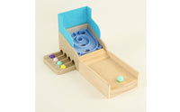 Wooden Marble Toy with Sloped Ramp Tabletop Arcade Toy Educational Marble Run Set for Kids