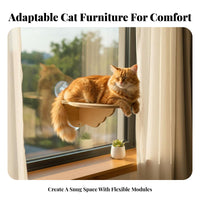 Sunbathing location paneMounted Cat resting location Elevated View paneMounted Cat resting location Space Saving Pet Supply Sturdy Build for Apartment Dwellers, Renters, Indoors, Sunroom, Living Room, Bedroom
