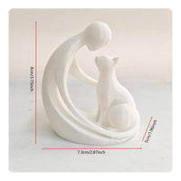 2 Pieces Abstract Couple Statue 3D Printed Desktop Figurine Minimalist Design