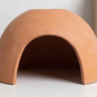 Ceramic Reptile Hide with Reptile Water Bowl, Moisture Retaining Hide for Molting, Clay Cave for Geckos, Reptile Species and Snakes