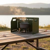 Folding Cooker Windscreen Windproof Camping Cooker Windscreen Lightweight & Compact Outdoor Burner Windshield for Campers, Backpackers, Backpacking