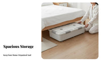 Foldable Underbed Container Stackable Collapsible Clothing container Clear View transparent panel