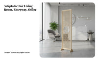 Hollow-out Design Folding Partition Screen Space-Saving Chinese Design Fretwork Screen Multi-Functional Freestanding Partition Wall Lightweight for Apartment Dwellers, Closed Ice Workers, Business Owners, Entrance Hall, Bedroom