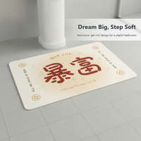 Cartoon Absorbent Non-Slip Bathroom Mat Quick Dry Floor Mat for Home Toilet and Bathroom Entrance