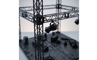 Industrial-Style Model Display Stage Standalone Display Stage with Frame Sturdy Backdrop Stand Modular for Hobbyists, Dioramas