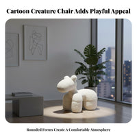 equineShaped Armchair creature Shape Upholstered perusing Chair Cartoon design Living Room Seating for Children, Students, Playroom, Bedroom, Small areas