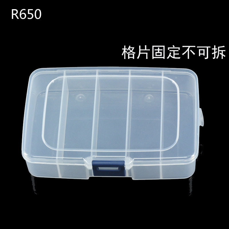 Jianhua R650 Fixed 5-Compartment Transparent Storage Box for Fishing Tackle & Small Parts