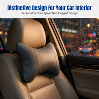 Leather Car Neck Pillow, Bone Shape, Breathable, Universal Headrest Pillow for All Seasons