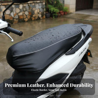 Waterproof Leather Seat Cover Sunproof Waterproof Seat Cover Four-Season Motorcycle Saddle Protector for Commuters, Rainy Days, Riding