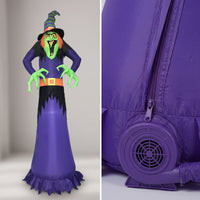 Giant Halloween Inflatable Witch Outdoor Halloween Inflatable Decoration with LED Lights Lighted Spooky for Homeowners
