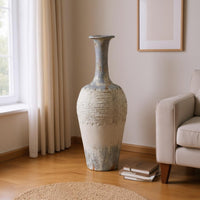 Distressed Ceramic Vase Rustic Simplicity Rustic Tall Vase Textured Home Decor for Entryway