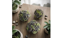 3 Pieces Artificial Volcanic Geological Spheres Looking Fake Nature-Textured Decorative Sphere Balls with Branches Realistic Artificial Moss Ball