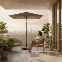 Rectangular Patio Umbrella Tilt-Adjustable Patio Umbrella with Base Resistant for Cafe Owners, Garden, Balcony, Terrace