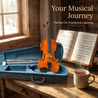 4/4 Full Size Acoustic Violin Outfit, Beginner Violin with Case, Glossy Finish Student Violin for Teens, Solid Wood Fiddle for Music Lessons