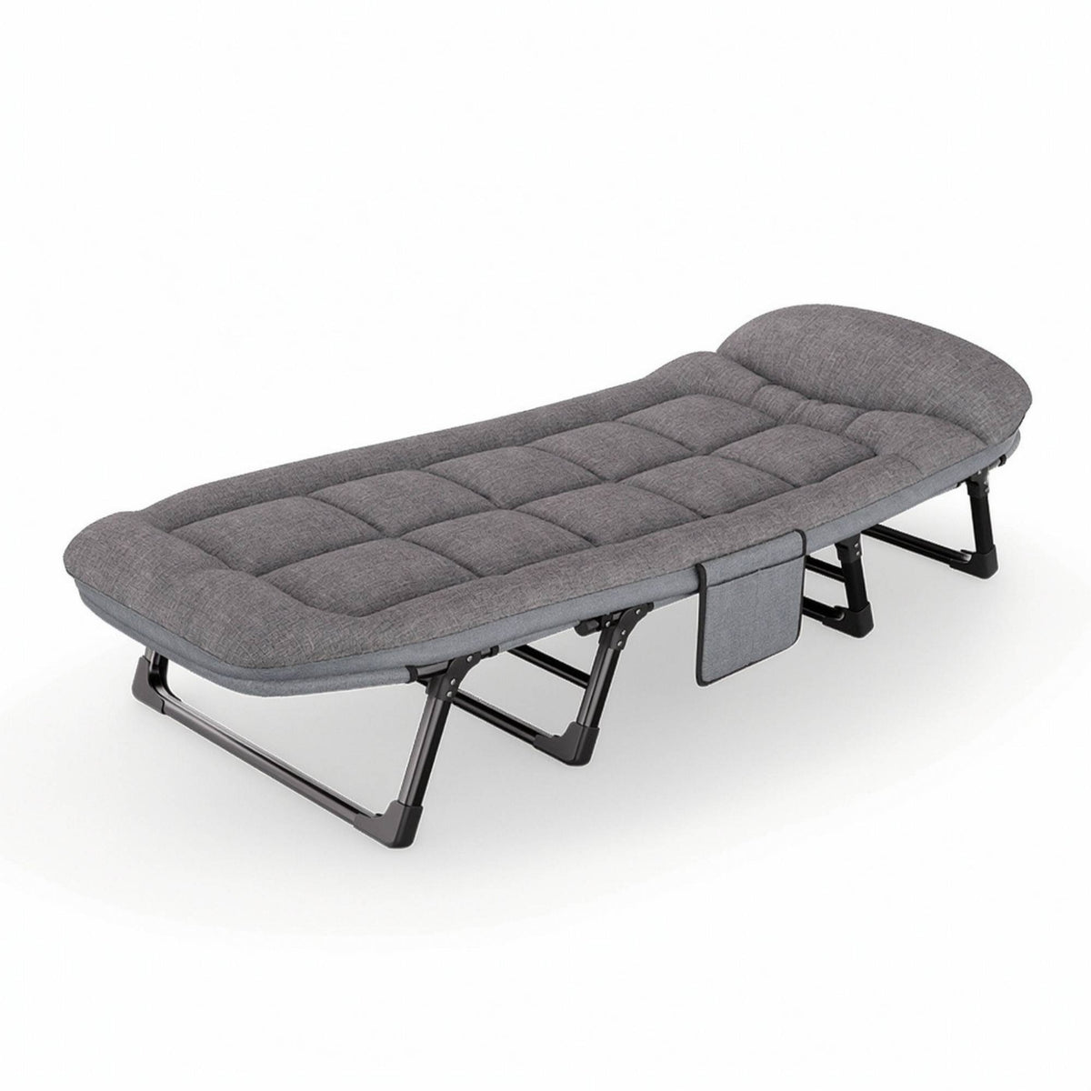 Padded Folding Lounge Bed Comfortable Folding Bed Multi-Use Office Rest Cot Supportive for Guest Room