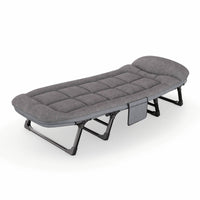 Padded Folding Lounge Bed Comfortable Folding Bed Multi-Use Office Rest Cot Supportive for Guest Room