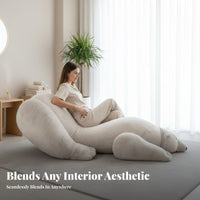 Polar Bear Sofa Chair Designer Style Upholstered Accent Chair Statement Piece Home Seating for Office Workers, Adults, Living Room, Bedroom, Apartment