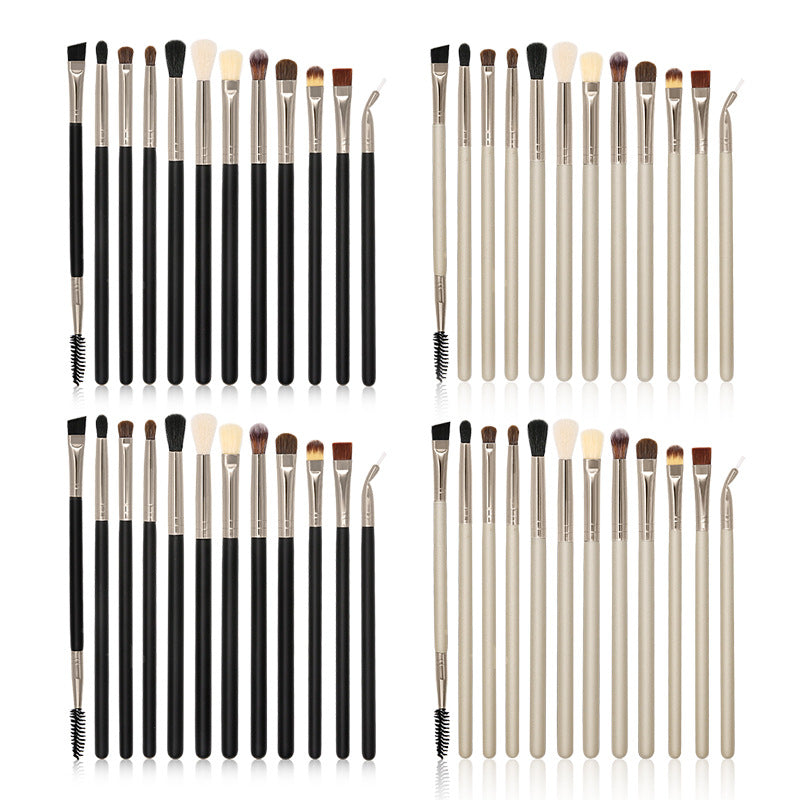 12-Piece Eye Makeup Brush Set for Eyeshadow Eyeliner Eyebrow and Nose Contour