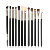 12-Piece Eye Makeup Brush Set for Eyeshadow Eyeliner Eyebrow and Nose Contour
